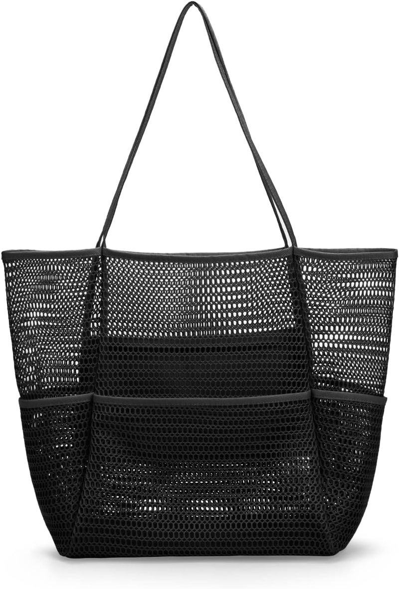 Tainehs Beach Bag - Mesh Tote Bag Beach Vacation Clothes for Women Pool Bag for Travel Pool Family Cruise Essentials 2025 - Image 1